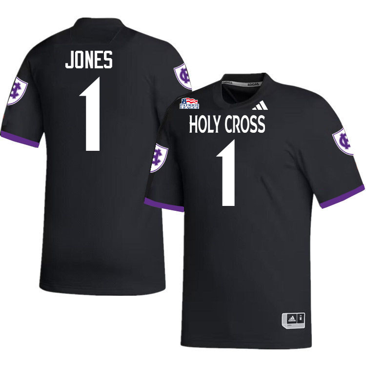 Holy Cross Crusaders #1 Cam Jones College Football Jerseys,Uniforms-Black
